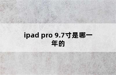 ipad pro 9.7寸是哪一年的